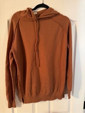 Promesa Crewneck Hooded Sweater in Rust Orange